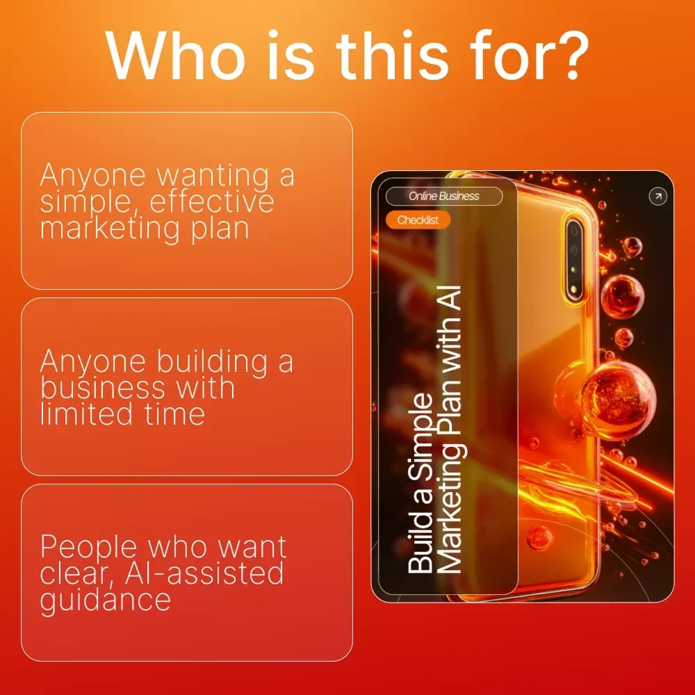 Build a Simple Marketing Plan with AI – Digital Marketing Guide, eBook & Checklist for Small Business Strategy, Content Planning & Goal Setting
