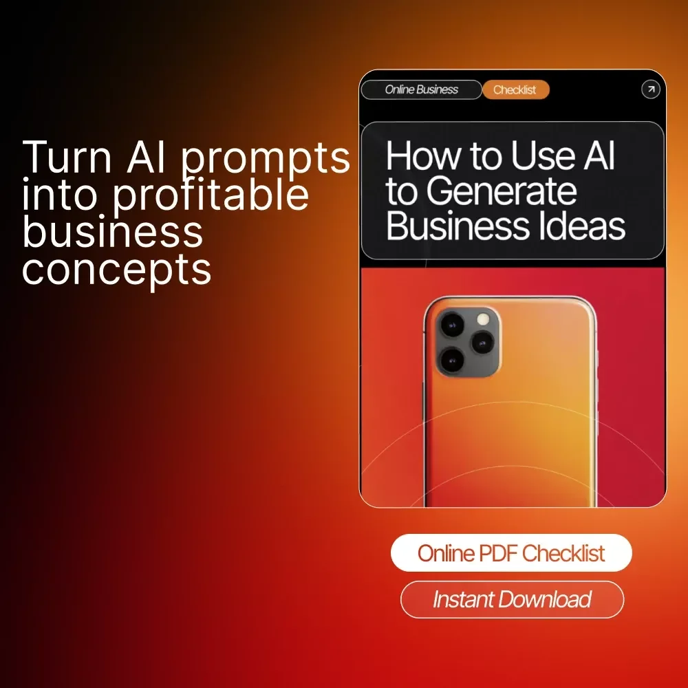 How to Use AI to Generate Business Ideas | Step-by-Step Printable Checklist for Entrepreneurs and Creators | Learn How to Use AI to Generate Business Ideas and Validate Profitable Concepts | Digital Download