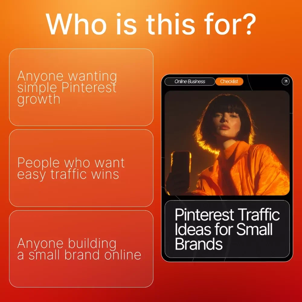 Pinterest Traffic Ideas for Small Brands Checklist | Digital Download for Small Business Growth | Pinterest Marketing Tips & Pinterest Traffic Ideas for Small Brands