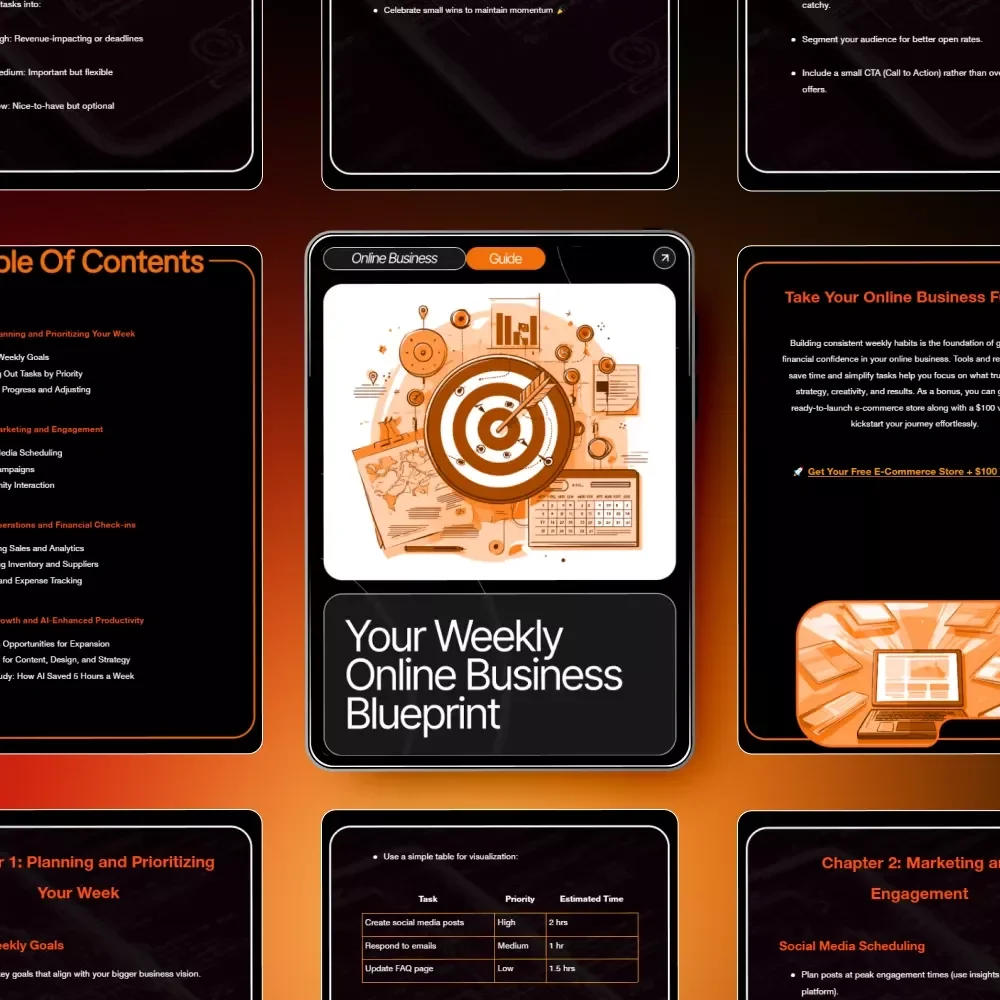 Your Weekly Online Business Blueprint | Ultimate Guide for Weekly Tasks for Managing an Online Business, Productivity Planner, Digital Download