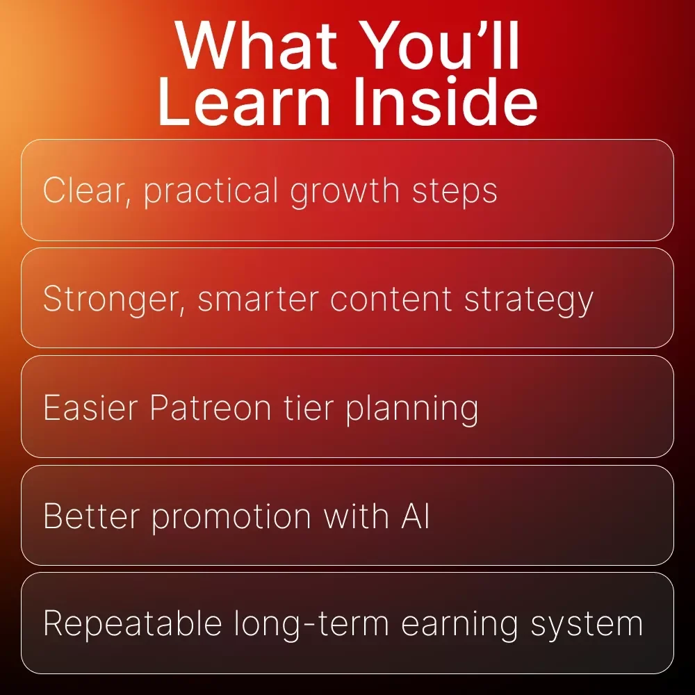 Grow Your Patreon Earnings with Confidence – Creator Success Guide for patreon income growth tips, High-Value Strategies, AI Content Ideas, Tier Setup & Promotion (Digital Download)