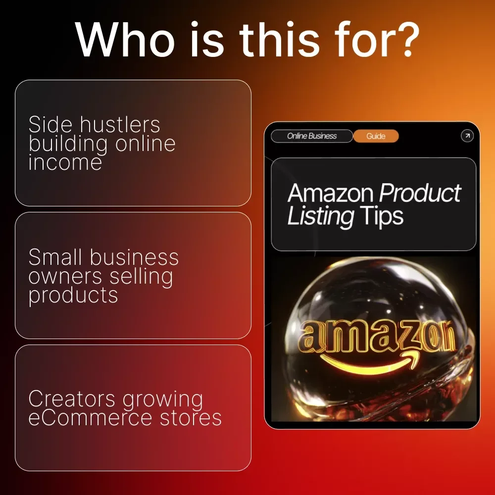 Amazon Product Listing Tips | Beginner-Friendly Guide to Optimizing Titles, Descriptions & Images | Digital Download