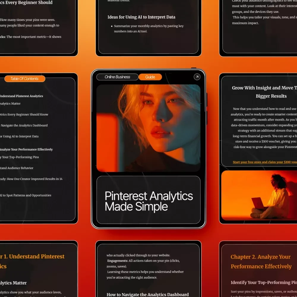 Pinterest Analytics Made Simple | Printable Guide for Beginners | Pinterest Analytics Explained | Digital Download for Creators & Small Business