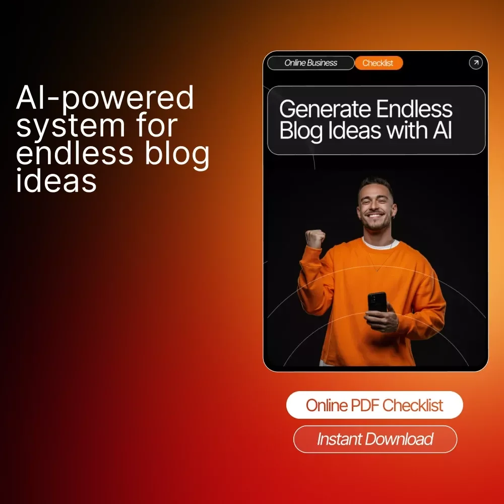 Generate Endless Blog Ideas with AI – Editable Blogging Checklist, Content Brainstorming Prompts, SEO Blog Idea Generator, Digital Download for Bloggers & Creators