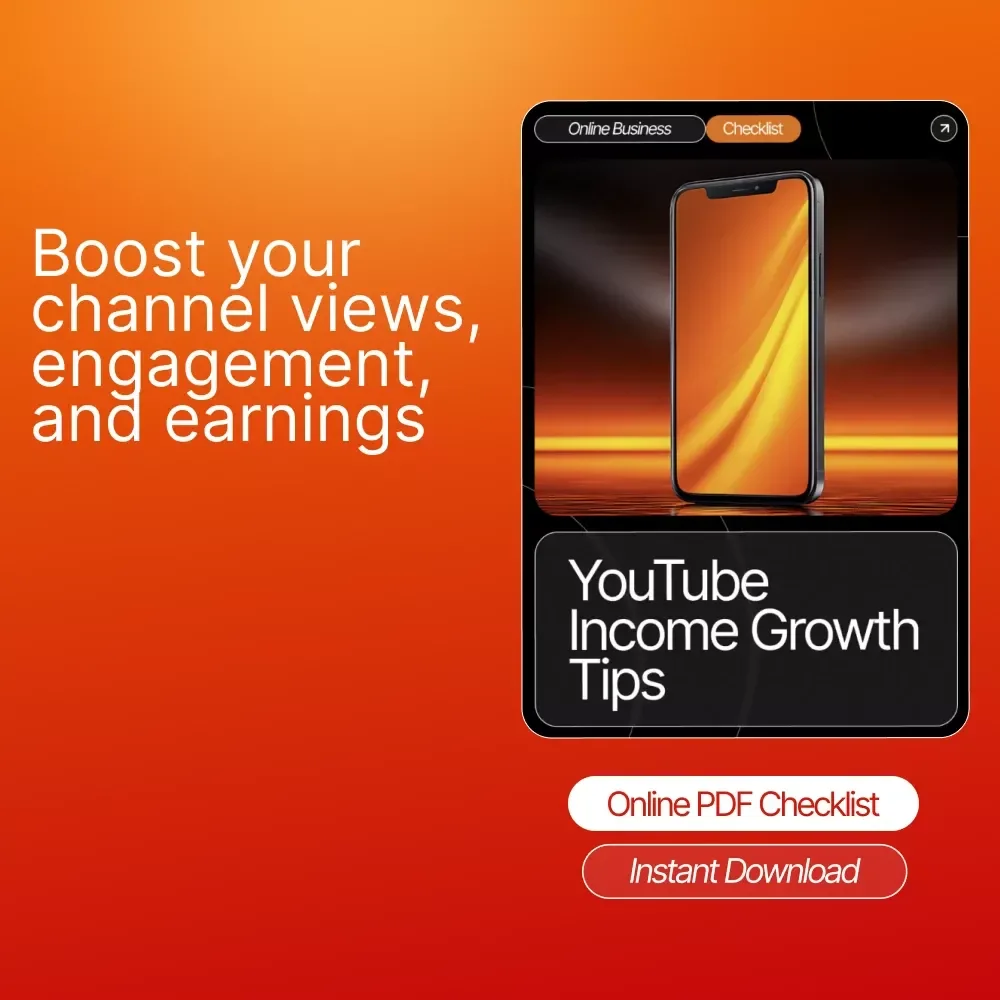 YouTube Income Growth Tips | Printable Checklist for YouTube Creators | Step-by-Step Actions to Boost Views, Engagement, and Revenue | Digital Download for Beginners and Content Creators