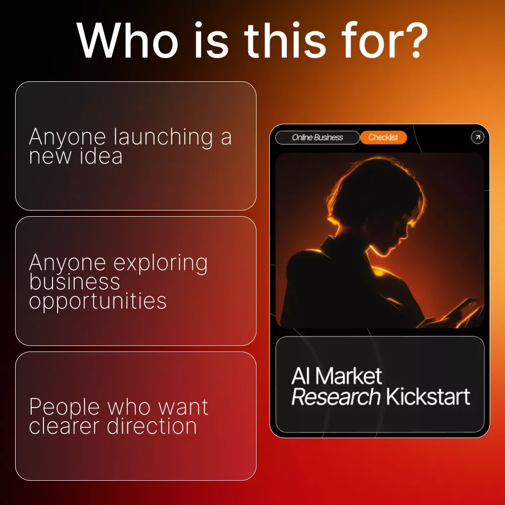 AI Market Research Kickstart – How to Use AI for Market Research Checklist, Digital Download for Entrepreneurs, Small Business & Creators