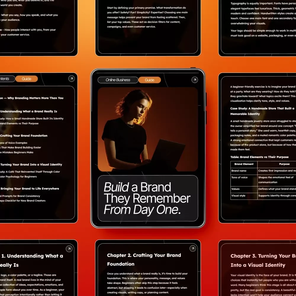 Build a Brand They Remember From Day One | Guide for Entrepreneurs & Creatives | Brand Basics for Beginners eBook | Digital Download Branding Workbook