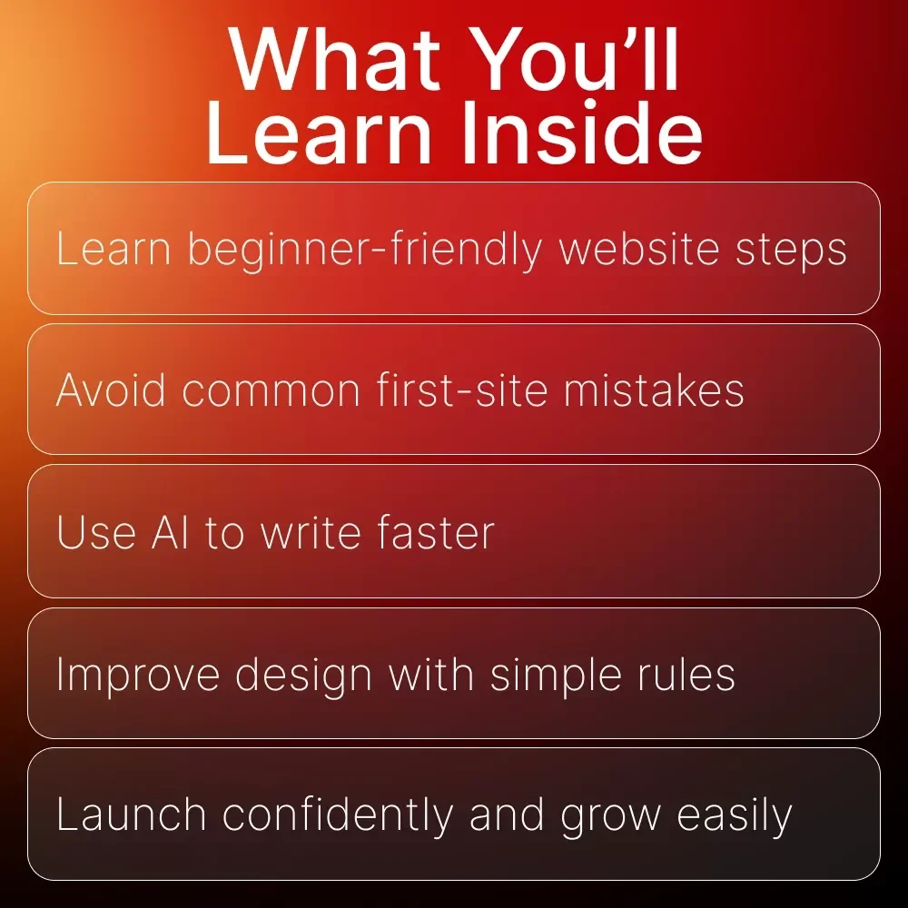 Your First Website Made Simple – Beginner-Friendly Guide | Learn How to Set Up a Simple Website for Free | Step-by-Step eBook for New Creators