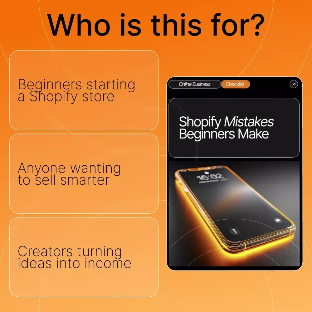 Shopify Mistakes Beginners Make | Printable eCommerce Checklist | Learn How to Avoid Common Shopify Errors and Build a Profitable Store
