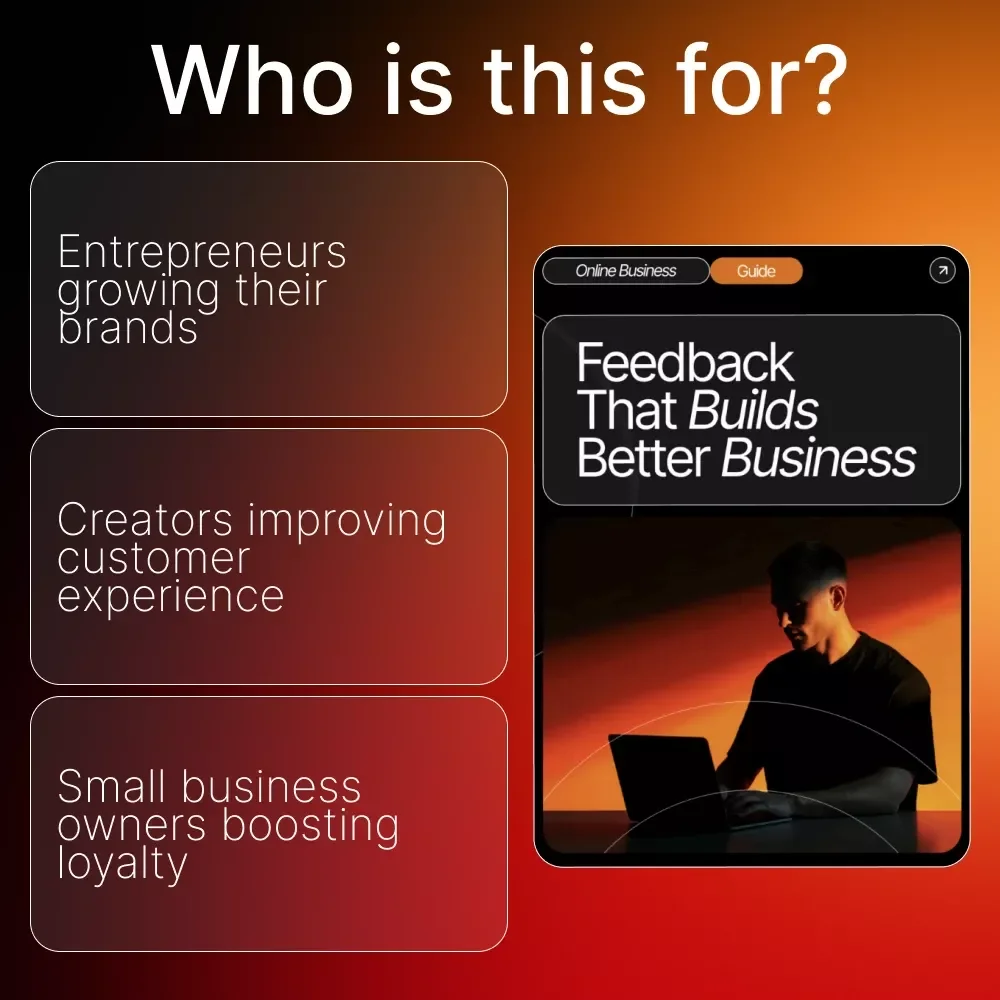 Feedback That Builds Better Business | Step-by-Step Guide on How to Use Customer Feedback to Improve | Learn to Collect, Analyze, and Act on Insights | Digital Download for Entrepreneurs and Small Business Owners