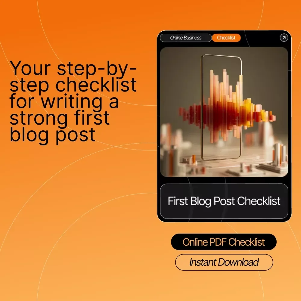 First Blog Post Checklist | Beginner-Friendly Blogging Guide for New Writers | how to write your first blog post Digital Download