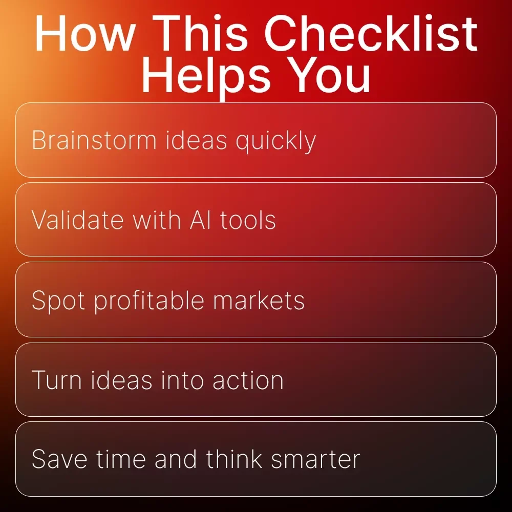 How to Use AI to Generate Business Ideas | Step-by-Step Printable Checklist for Entrepreneurs and Creators | Learn How to Use AI to Generate Business Ideas and Validate Profitable Concepts | Digital Download