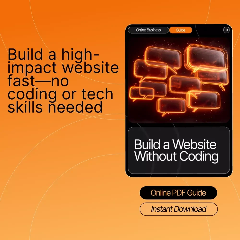 Build a Website Without Coding Guide | Beginner No-Code Website Builder | Step-by-Step How to Build a Website With No Coding | Small Business & Creator Startup eBook
