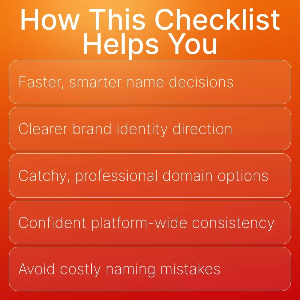 How to Choose a Domain Name Checklist | SEO-Friendly Digital Download for Entrepreneurs, Small Business Owners, and Creators | Brand Naming Guide for Beginners