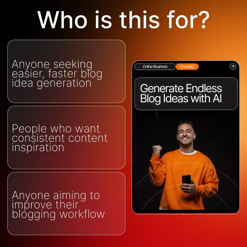 Generate Endless Blog Ideas with AI – Editable Blogging Checklist, Content Brainstorming Prompts, SEO Blog Idea Generator, Digital Download for Bloggers & Creators