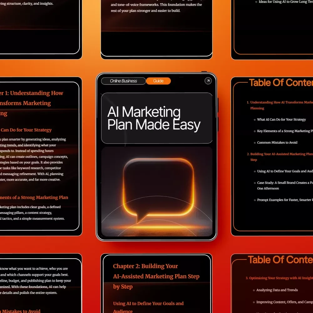 AI Marketing Plan Made Easy | Digital Download | Marketing Strategy Guide | AI Marketing Planner | eBook & Checklist for Small Business Owners
