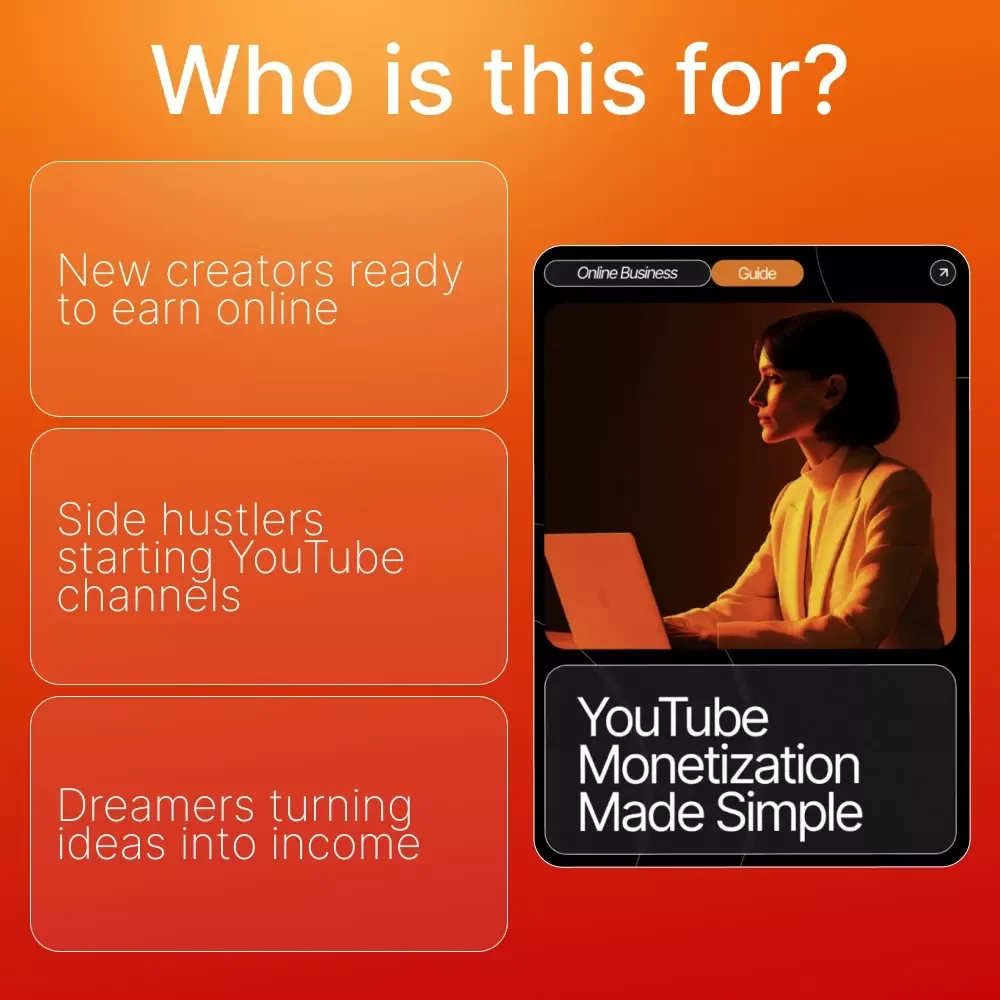 YouTube Monetization Made Simple | Step-by-Step Guide for YouTube Monetization Basics for Beginners | Learn How to Get Monetized, Earn Income, and Build a Long-Term Channel | Digital Download eBook