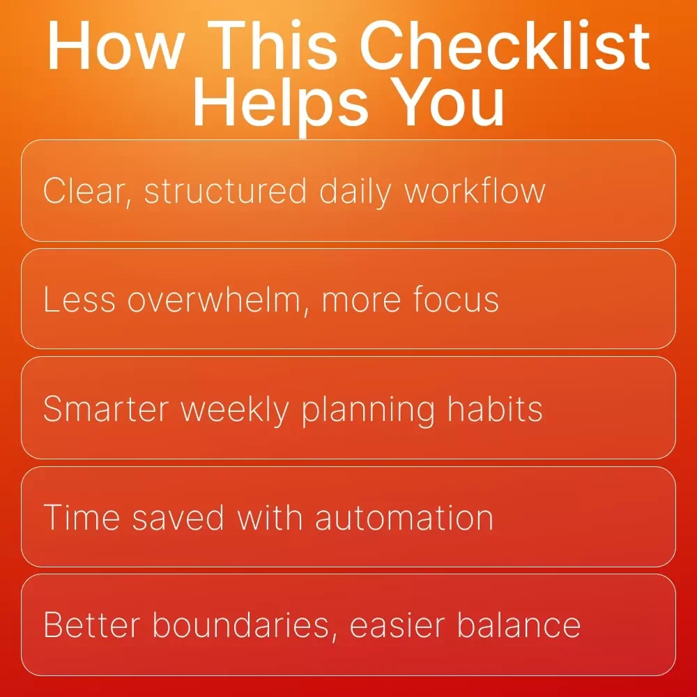 Fast-Track Time Mastery – Printable Checklist for Online Business Owners | Productivity Planner | Time Management Tips for Online Business Owners | Digital Download
