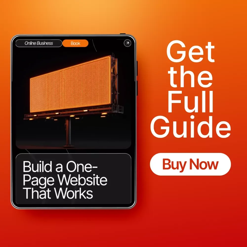Build a One-Page Website That Works – Complete eBook Guide for Entrepreneurs | how to create a one-page website for your business | Simple, High-Converting One-Page Website Blueprint