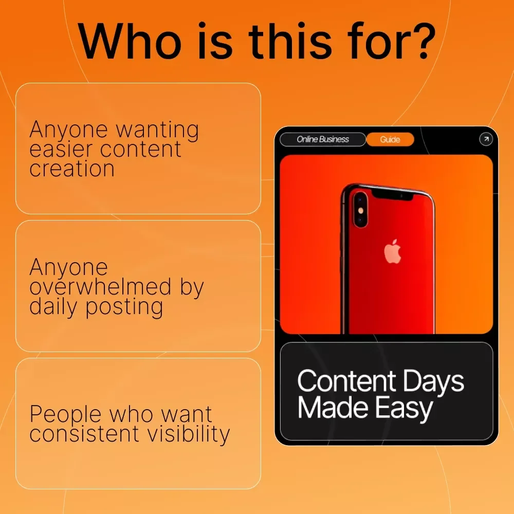 Content Days Made Easy | how to batch create social media content Guide | Digital Download for Creators, Coaches, and Small Businesses