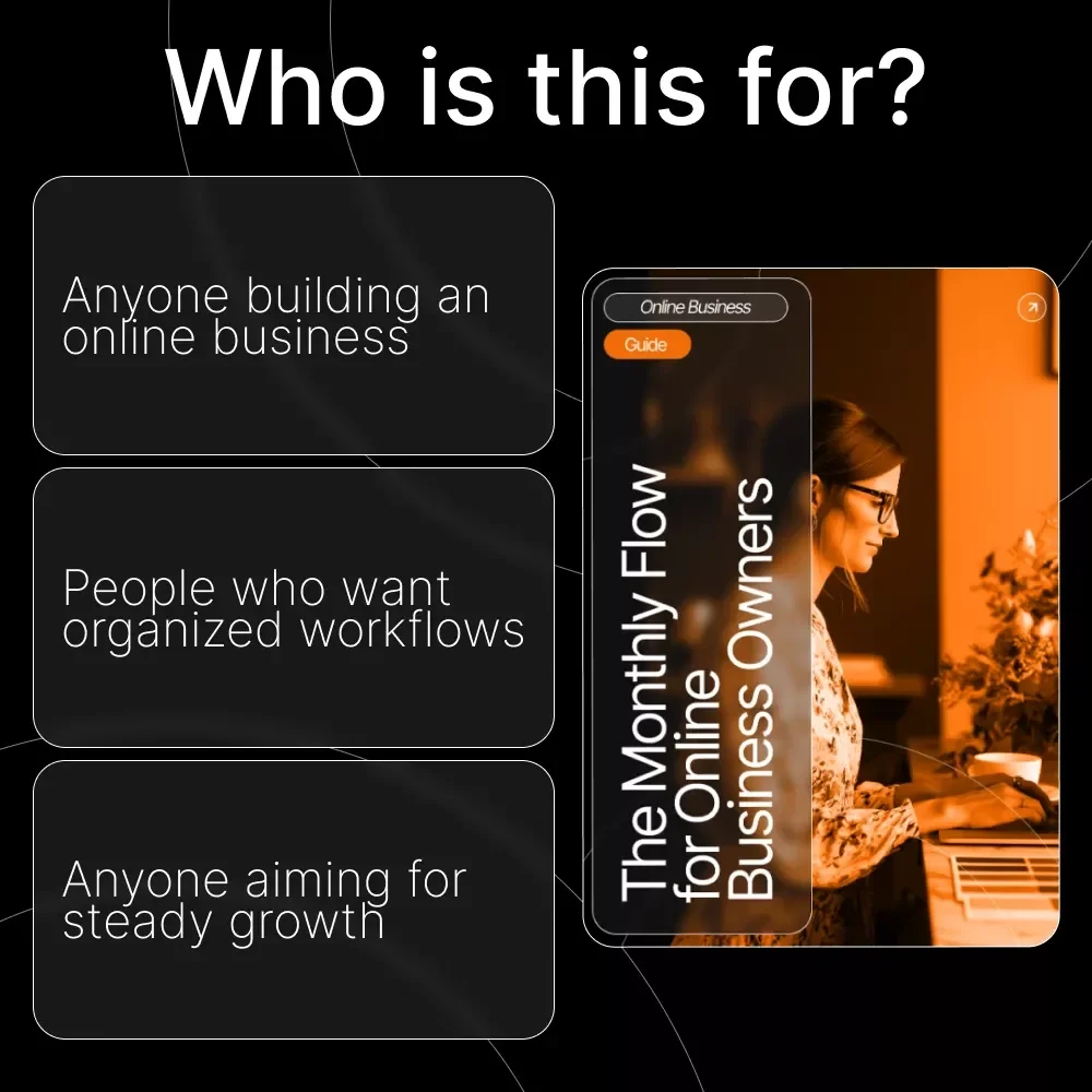 The Monthly Flow for Online Business Owners | Ultimate Monthly Tasks for Online Business Owners Guide, Digital Planning Workflow, Entrepreneur Productivity Template