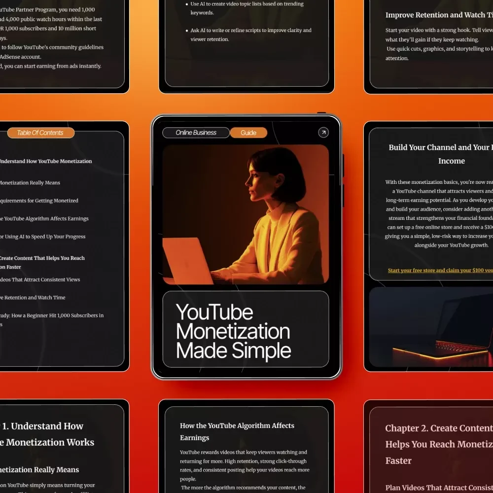 YouTube Monetization Made Simple | Step-by-Step Guide for YouTube Monetization Basics for Beginners | Learn How to Get Monetized, Earn Income, and Build a Long-Term Channel | Digital Download eBook