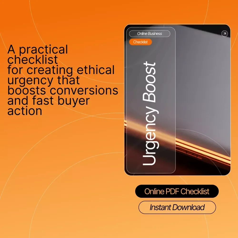 URGENCY BOOST | How to Create a Sense of Urgency in Sales Checklist | Digital Download for Entrepreneurs, Coaches & Online Sellers