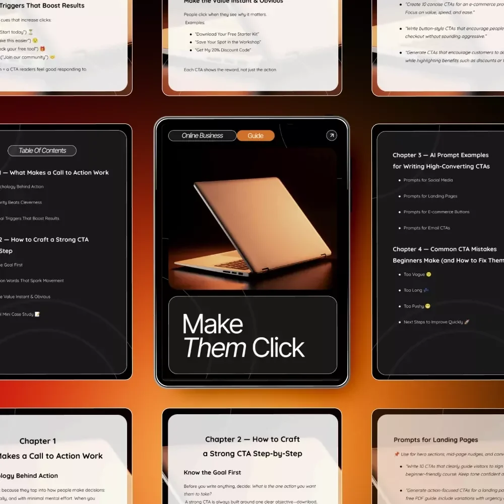 Make Them Click | The Ultimate Guide on How to Write a Compelling Call to Action | Step-by-Step Digital Marketing and Copywriting Resource | Digital Download for Entrepreneurs and Creators