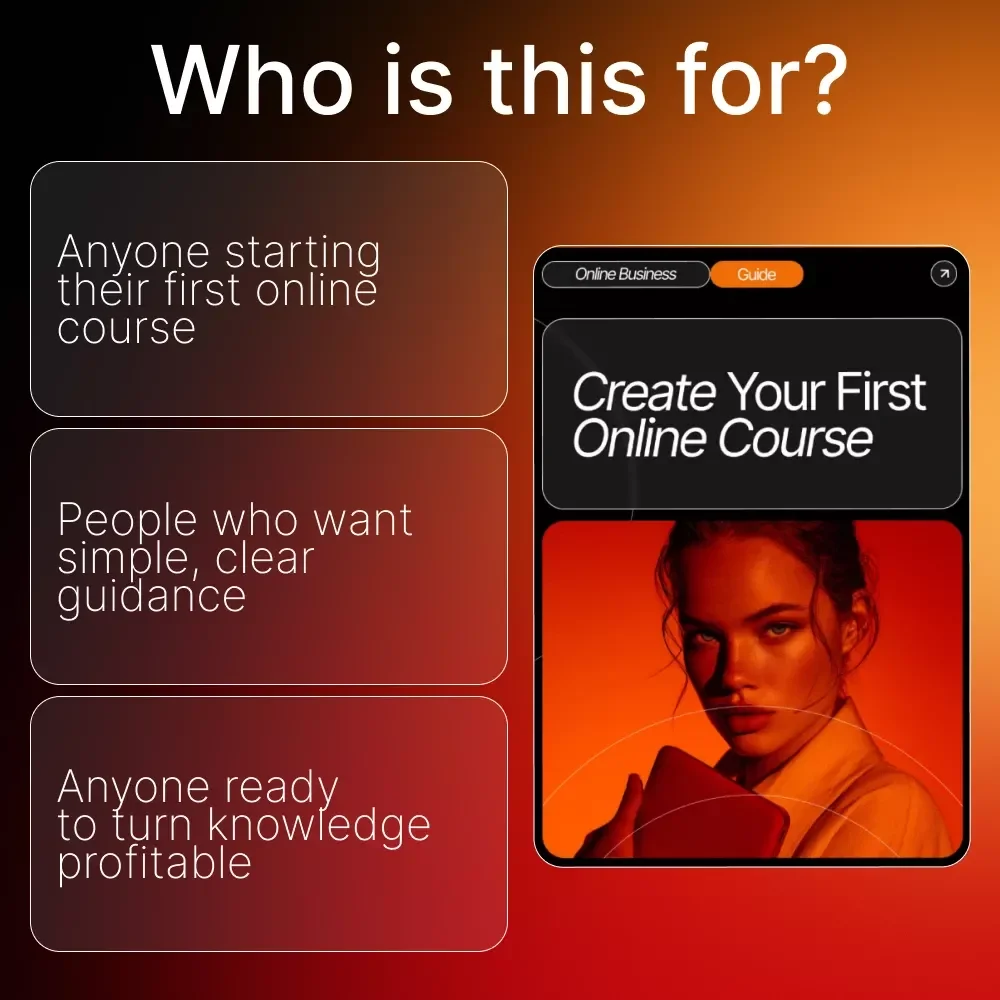 Create Your First Online Course Guide | Beginner-Friendly How to Create an Online Course for Beginners | Step-by-Step eBook, Course Planning Checklist & Digital Download
