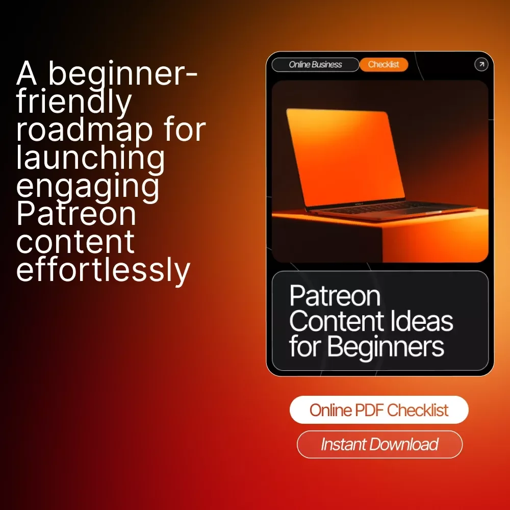 Patreon Content Ideas for Beginners Checklist | Digital Download Guide for New Creators | Patreon Growth Planner & Content Strategy List