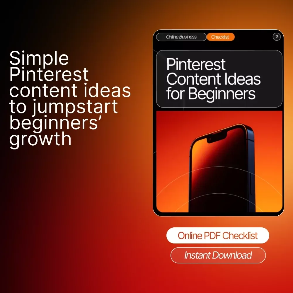 Pinterest Content Ideas for Beginners Checklist | SEO-Friendly Digital Download for Easy Pin Planning | Pinterest Content Ideas for Beginners Guide