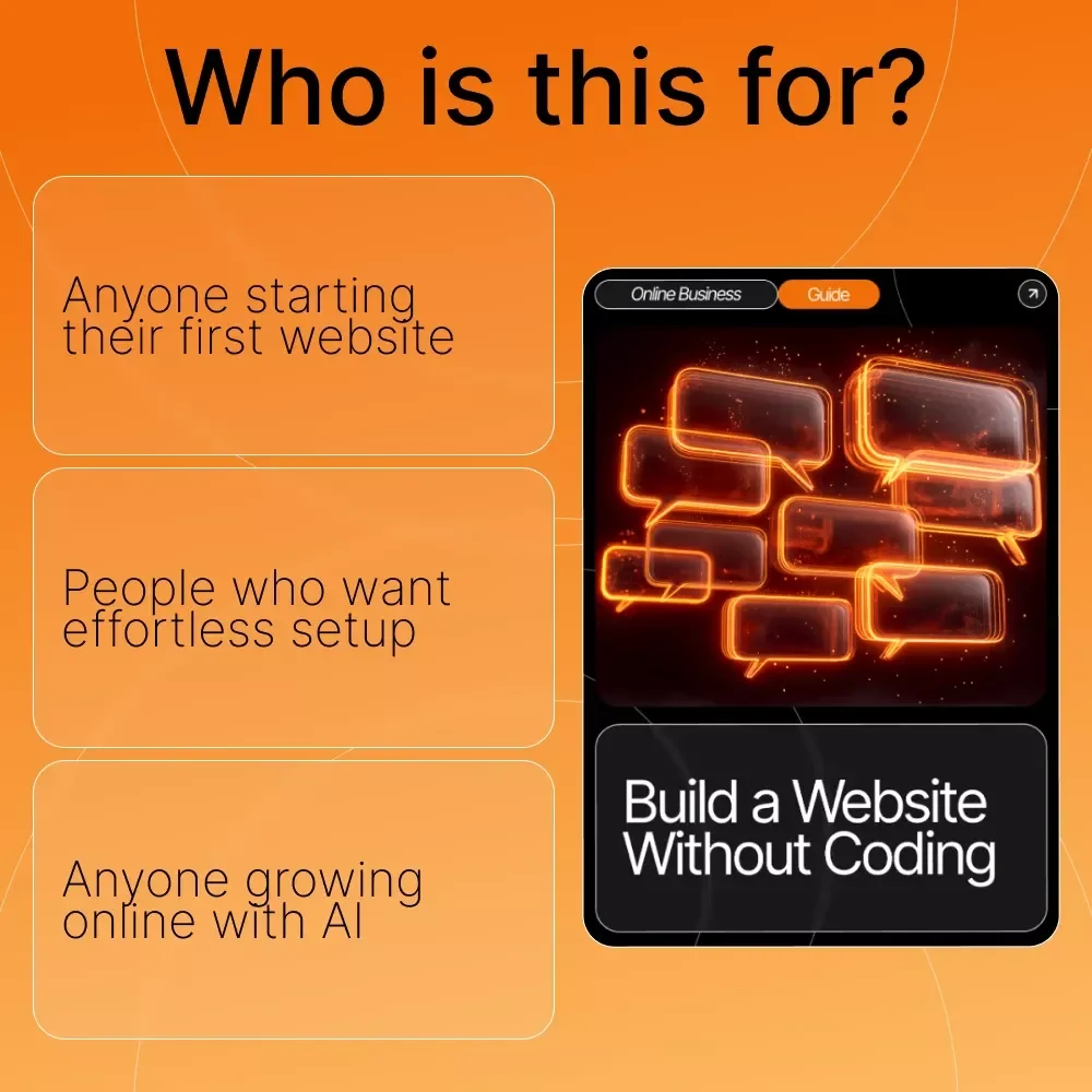 Build a Website Without Coding Guide | Beginner No-Code Website Builder | Step-by-Step How to Build a Website With No Coding | Small Business & Creator Startup eBook