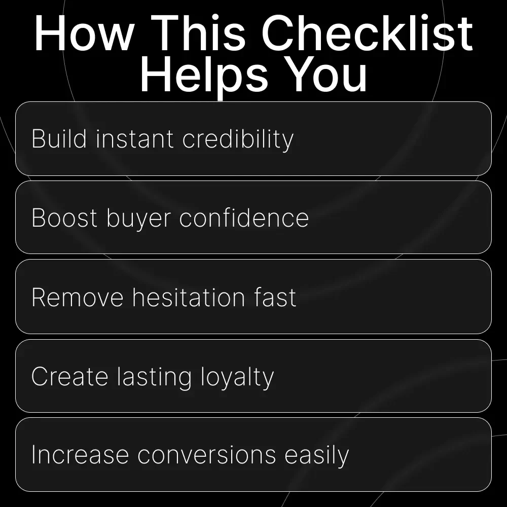 Trust Magnet | Buyer Trust Signals Checklist for Online Stores & Creators | Build Credibility, Confidence, and Conversions Fast