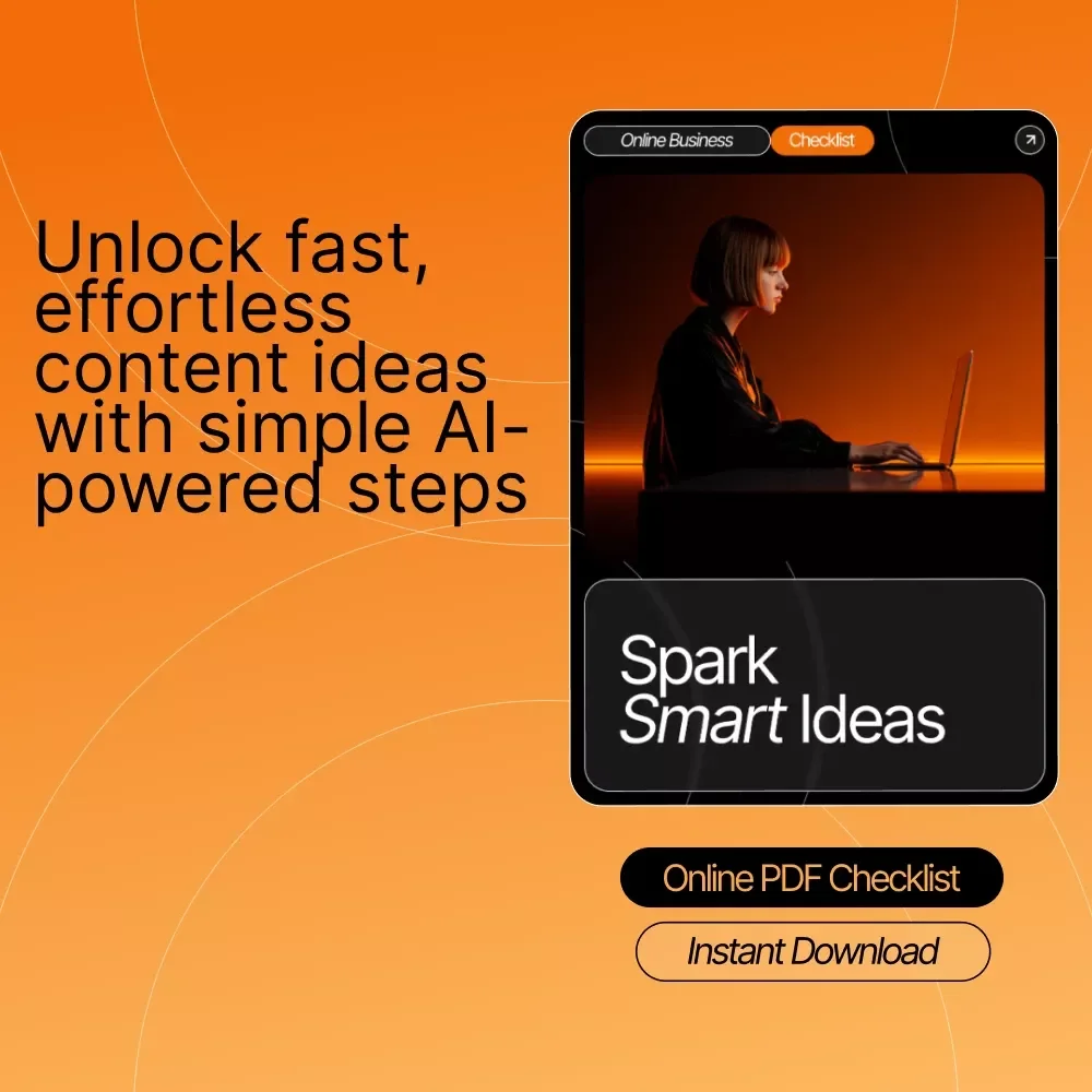Spark Smart Ideas – AI-Powered Content Brainstorming Checklist for Creators, Coaches & Online Entrepreneurs | Digital Download for Faster Content Creation | ai for brainstorming content ideas
