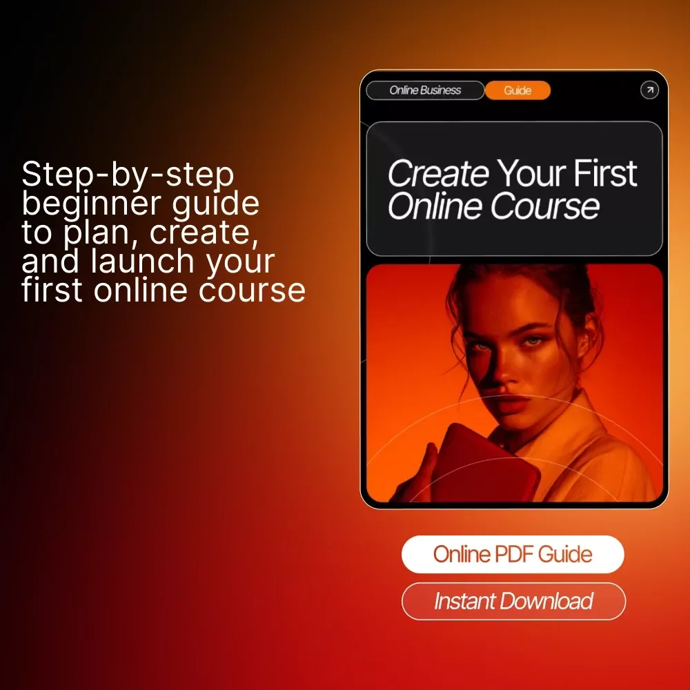 Create Your First Online Course Guide | Beginner-Friendly How to Create an Online Course for Beginners | Step-by-Step eBook, Course Planning Checklist & Digital Download
