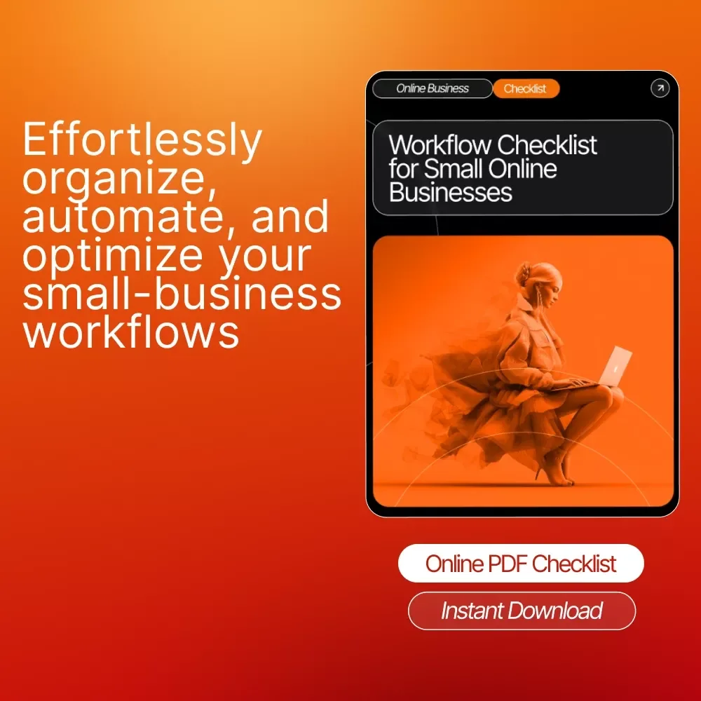 Workflow Checklist for Small Online Businesses – Ultimate Productivity Planner, Small Biz Workflow Examples, Digital Download Checklist for Entrepreneurs
