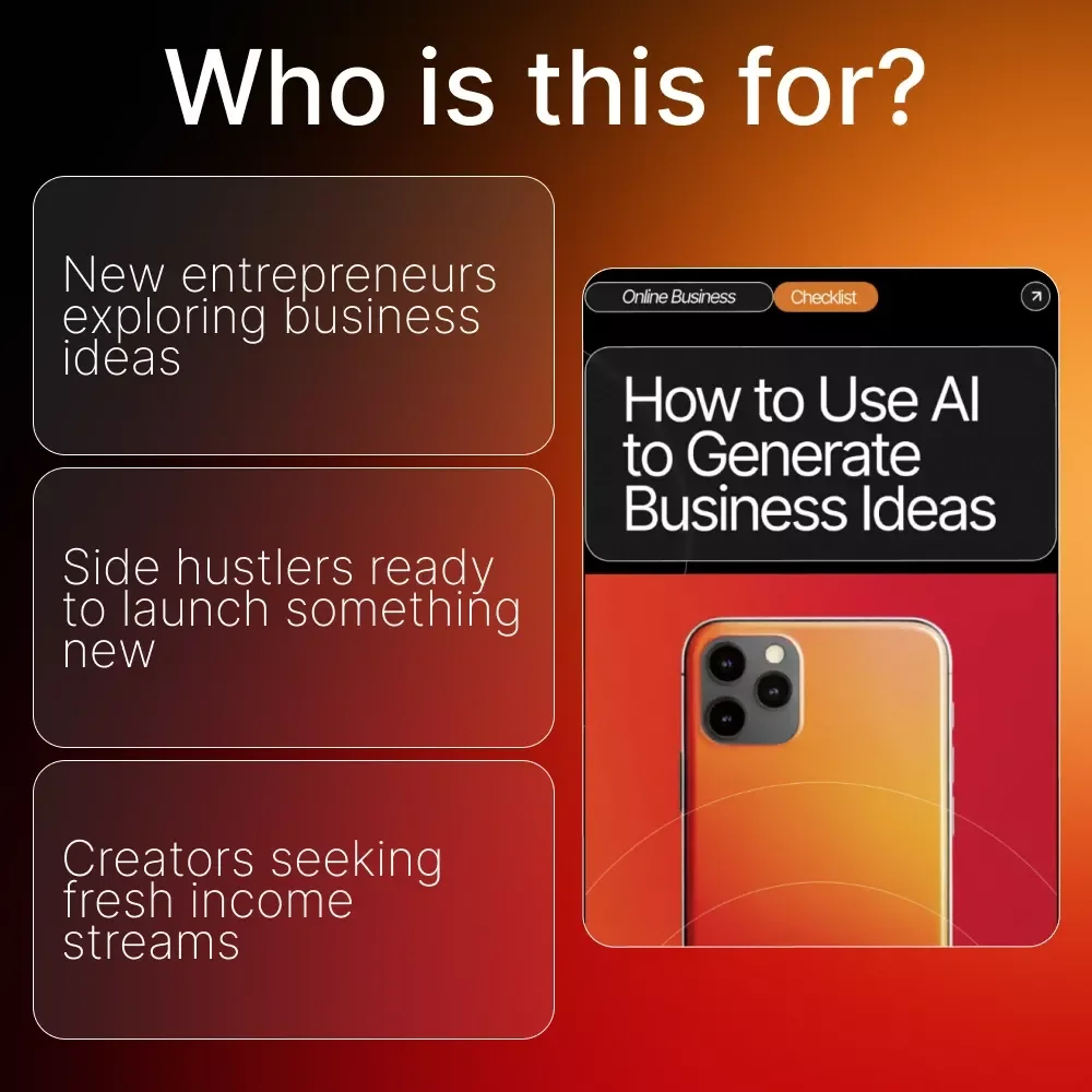 How to Use AI to Generate Business Ideas | Step-by-Step Printable Checklist for Entrepreneurs and Creators | Learn How to Use AI to Generate Business Ideas and Validate Profitable Concepts | Digital Download