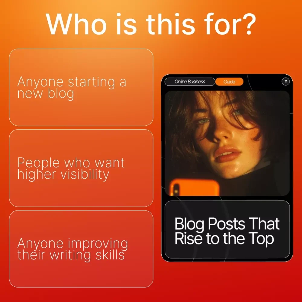 Blog Posts That Rise to the Top – SEO Blogging Guide for Beginners, How to Write a Blog Post That Ranks on Google, Step-by-Step Ranking Blueprint
