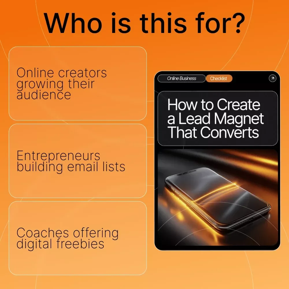How to Create a Lead Magnet That Converts | Step-by-Step Printable Checklist for Entrepreneurs and Creators | Learn How to Create a Lead Magnet That Converts and Builds Your Email List Fast | Digital Download