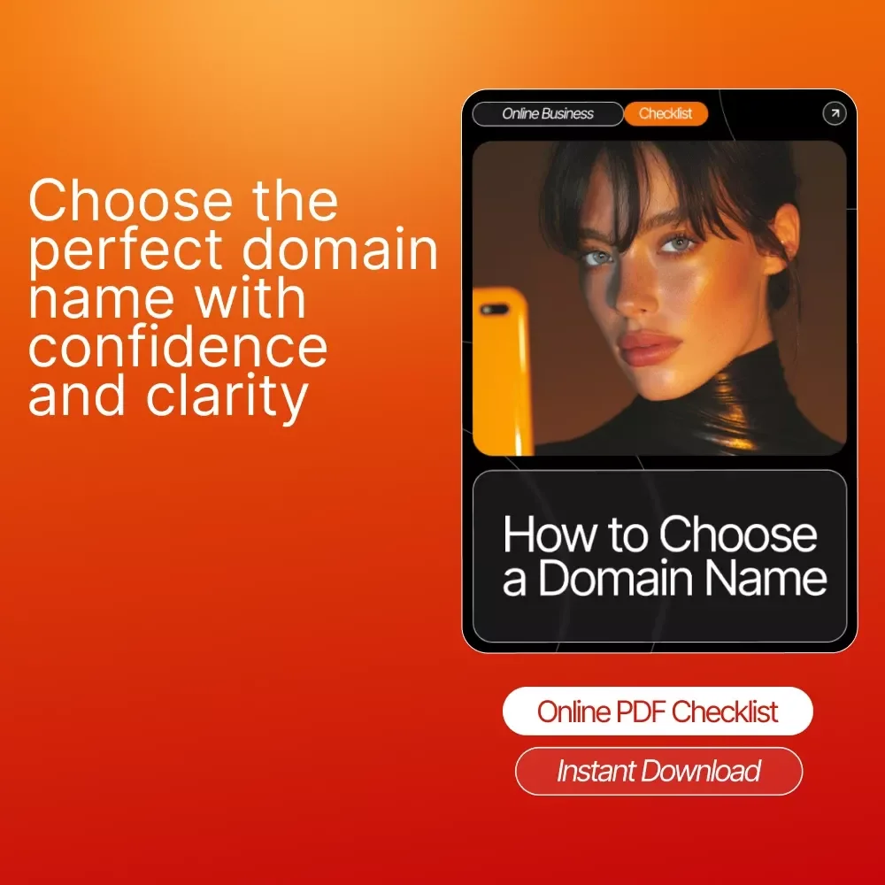 How to Choose a Domain Name Checklist | SEO-Friendly Digital Download for Entrepreneurs, Small Business Owners, and Creators | Brand Naming Guide for Beginners