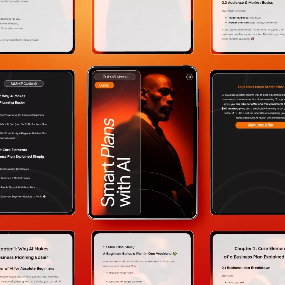 Smart Plans with AI – Business Plan Guide for Beginners | AI for Creating a Business Plan | Digital Download Workbook
