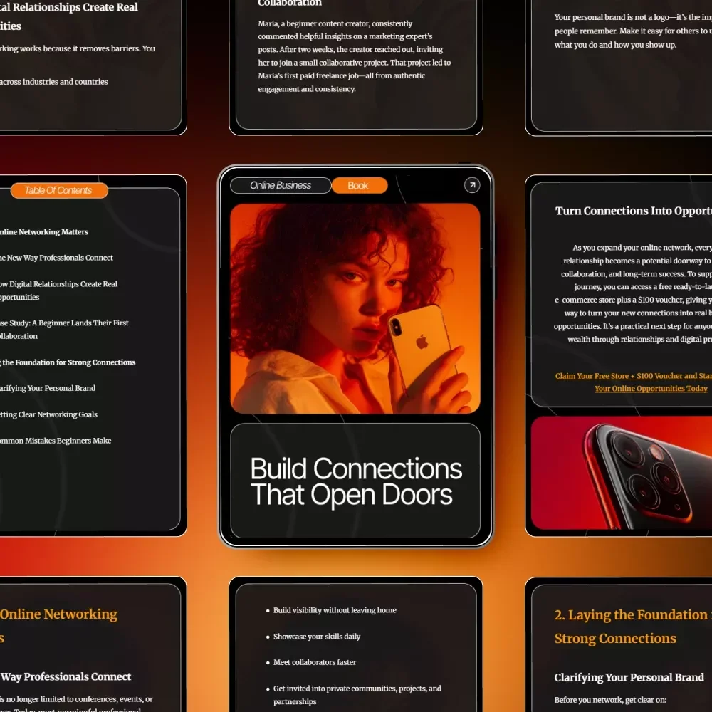 Build Connections That Open Doors | Networking eBook for Beginners | Digital Guide for How to Network Online Effectively | Professional Relationship-Building Workbook