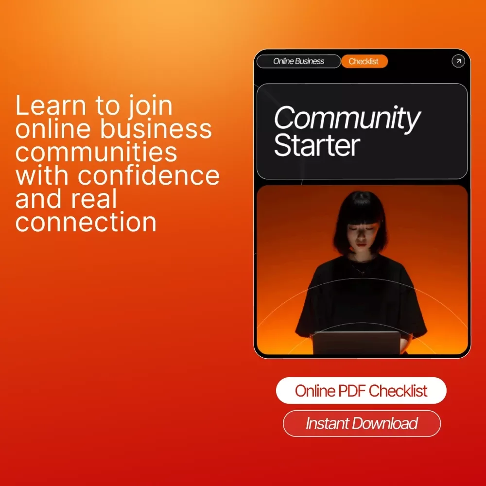 Community Starter Checklist | Digital Download for Entrepreneurs & Creators | How to Join Online Business Communities Guide
