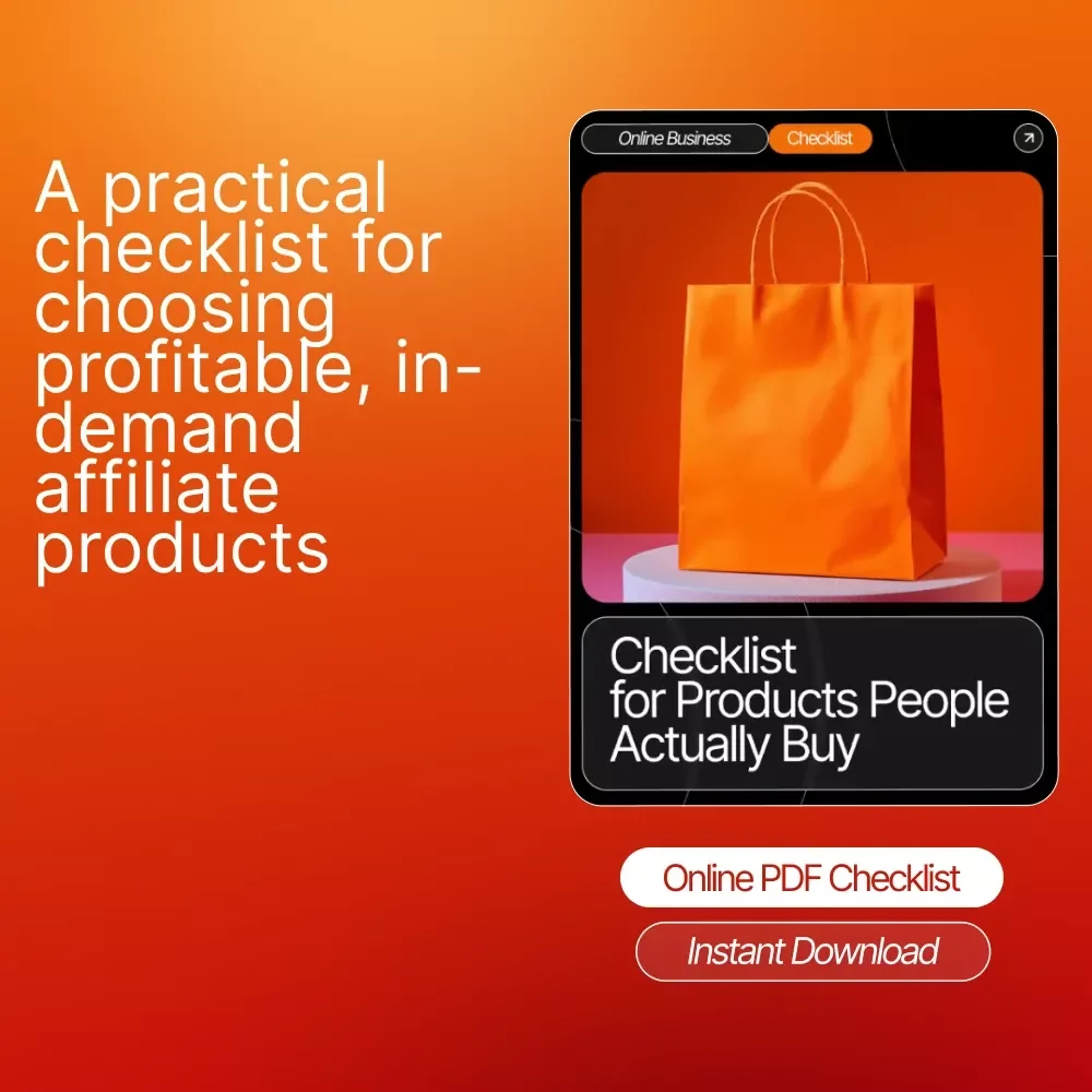 Checklist for Products People Actually Buy | High-Demand Affiliate Product Research Guide | Etsy-Style Digital Download for Finding Affiliate Products People Actually Buy