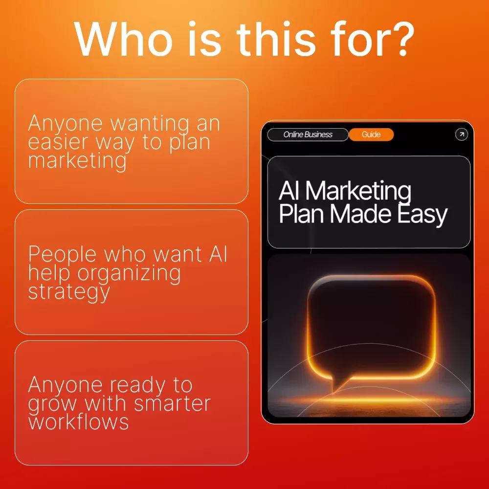 AI Marketing Plan Made Easy | Digital Download | Marketing Strategy Guide | AI Marketing Planner | eBook & Checklist for Small Business Owners