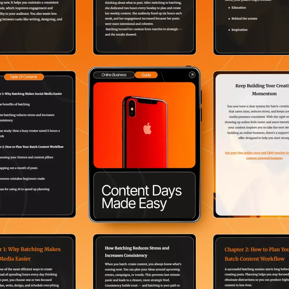 Content Days Made Easy | how to batch create social media content Guide | Digital Download for Creators, Coaches, and Small Businesses