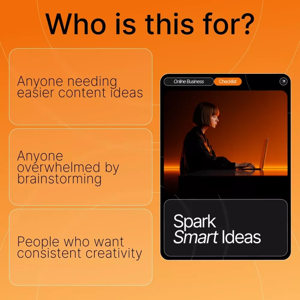 Spark Smart Ideas – AI-Powered Content Brainstorming Checklist for Creators, Coaches & Online Entrepreneurs | Digital Download for Faster Content Creation | ai for brainstorming content ideas
