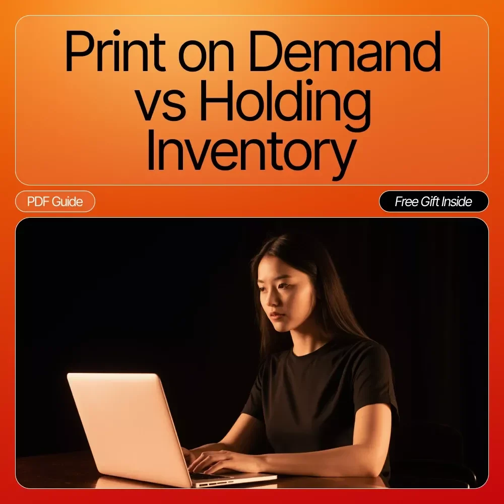 Print on Demand vs Holding Inventory | Printable Business Guide for Sellers | Ecommerce Workflow Planner & Startup Checklist