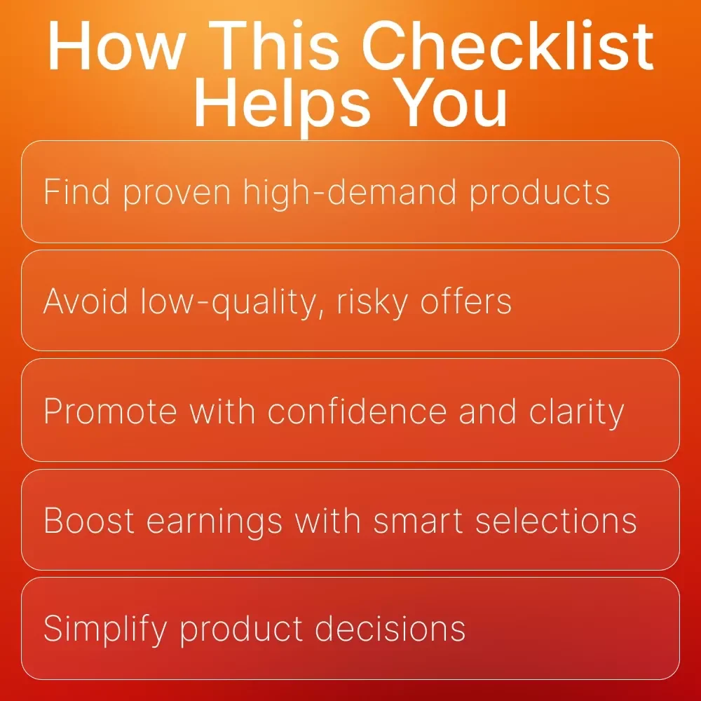 Checklist for Products People Actually Buy | High-Demand Affiliate Product Research Guide | Etsy-Style Digital Download for Finding Affiliate Products People Actually Buy