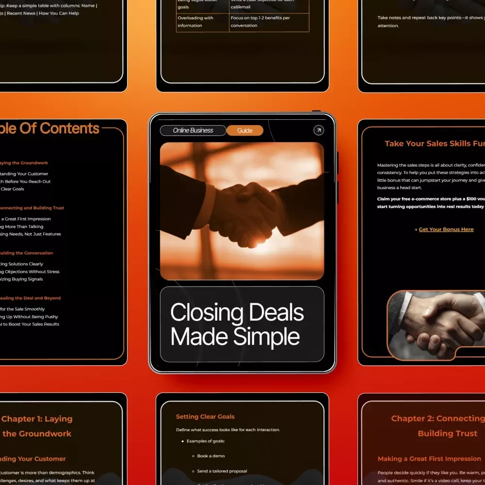 Closing Deals Made Simple | Digital Guide for Entrepreneurs, Creators & Side Hustlers | Learn sales steps explained simply to Convert More Leads | Build Confidence & Trust | Instant Download PDF